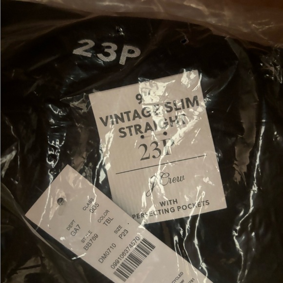 NWT J. Crew 9" Vintage Slim Straight Jeans in true black P23 . - Picture 5 of 5